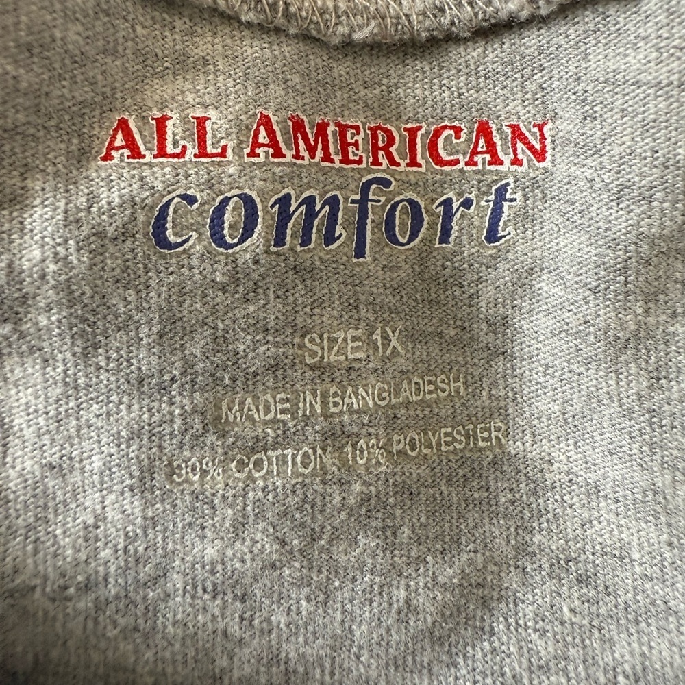 All-American Classic Gray V-Neck Women's Tee size 1x - Picture 6 of 6
